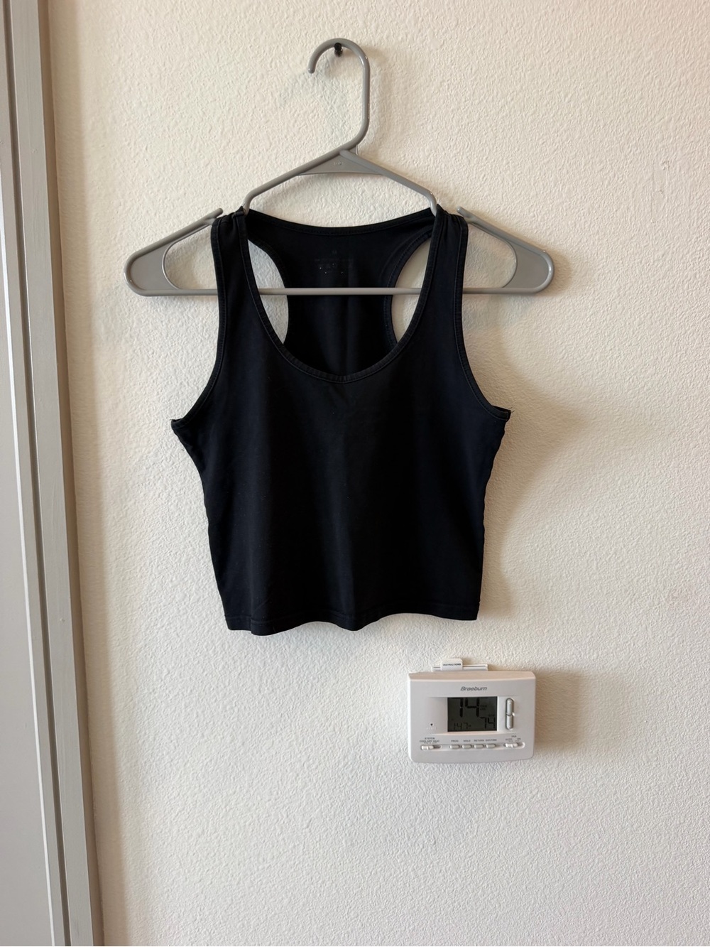 Black Racerback Crop Tank Top - Women